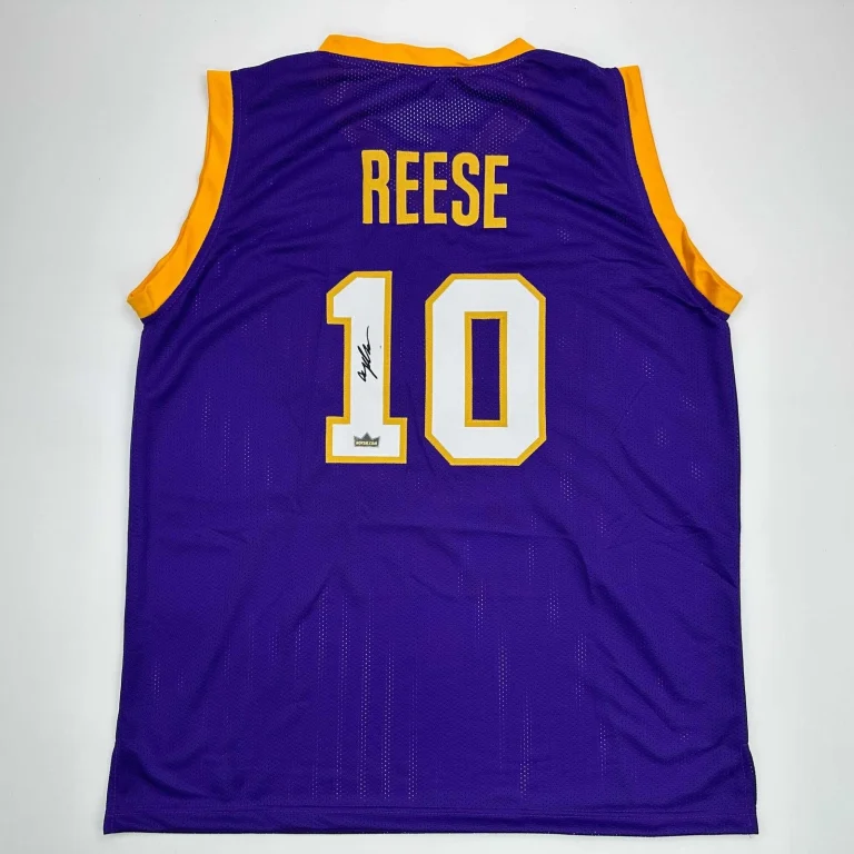 Facsimile Autographed Angel Reese LSU Purple Reprint Jersey Size Men's XL