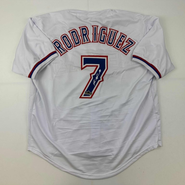 Facsimile Autographed Ivan Rodriguez Pudge Texas White Auto Jersey XL
