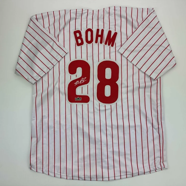Facsimile Autographed Alec Bohm Philadelphia Pinstripe Jersey Men's XL
