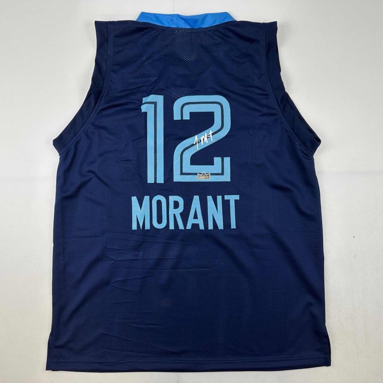 Facsimile Autographed Ja Morant Memphis Dark Blue Auto Jersey Men's XL