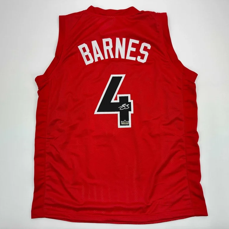 Facsimile Autographed Scottie Barnes Toronto Red Jersey Size Men's XL