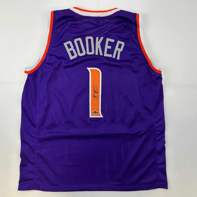 Facsimile Autographed Devin Booker Phoenix Purple Auto Jersey Men's XL