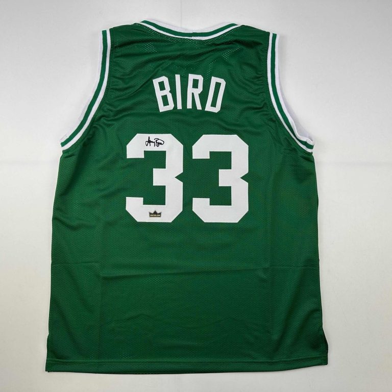 Facsimile Autographed Larry Bird Boston Green Jersey Men's XL