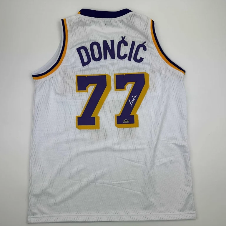 Facsimile Autographed Luka Doncic Los Angeles White Jersey Size Men's XL