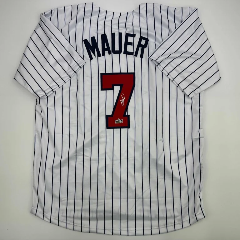 Facsimile Autographed Joe Mauer Minnesota Pinstripe Jersey Size Men's XL