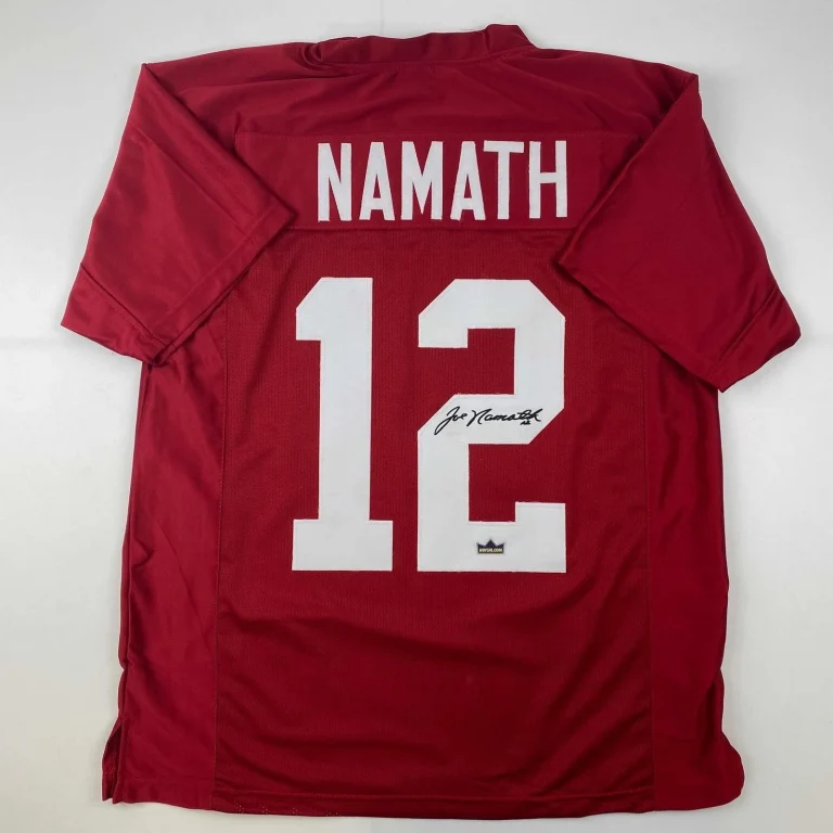 Facsimile Autographed Joe Namath Alabama Red Reprint Jersey Size Men's XL