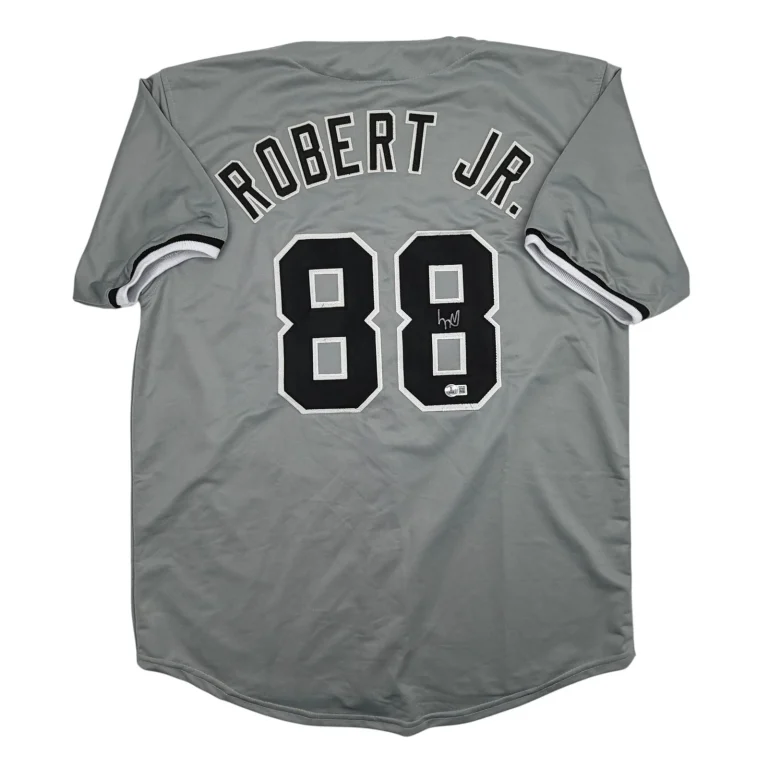 Autographed/Signed Luis Robert Chicago Grey Baseball Jersey Beckett BAS COA