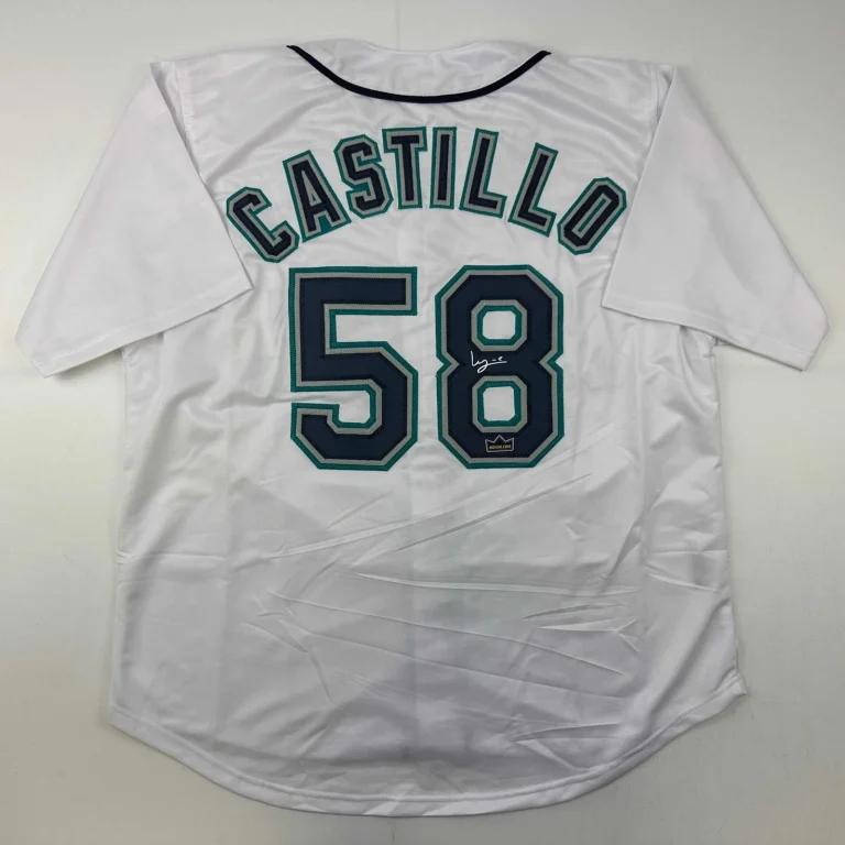 Facsimile Autographed Luis Castillo Seattle White Jersey Size Men's XL