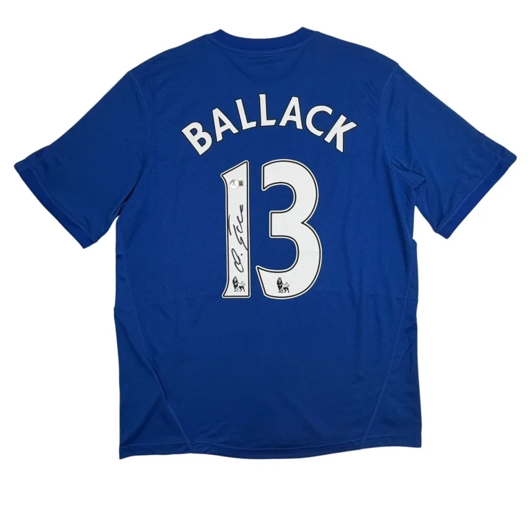 Autographed/Signed Michael Ballack Chelsea FC Blue Jersey Beckett BAS COA