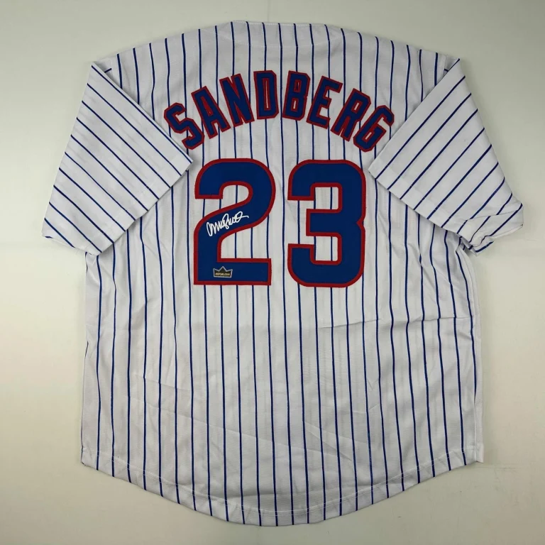 Facsimile Autographed Ryne Sandberg Chicago Pinstripe Jersey Size Men XL