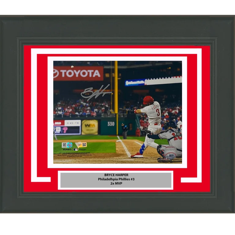 Framed Autographed Bryce Harper Phillies 8x10 Photo Fanatics & MLB COA
