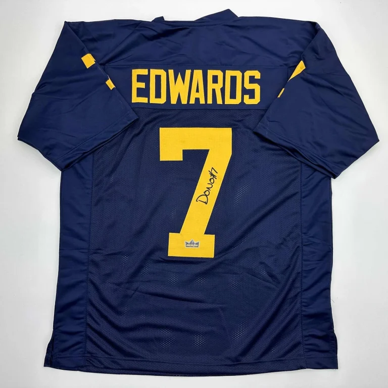 Facsimile Autographed Donovan Edwards Michigan Blue Jersey Size Men's XL