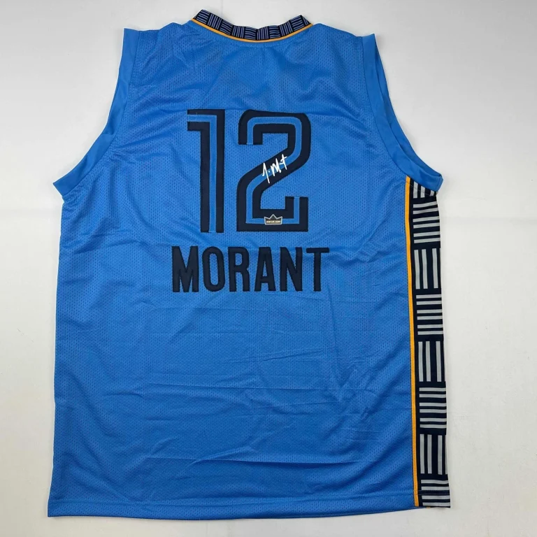 Facsimile Autographed Ja Morant Memphis Light Blue Jersey Size Men's XL