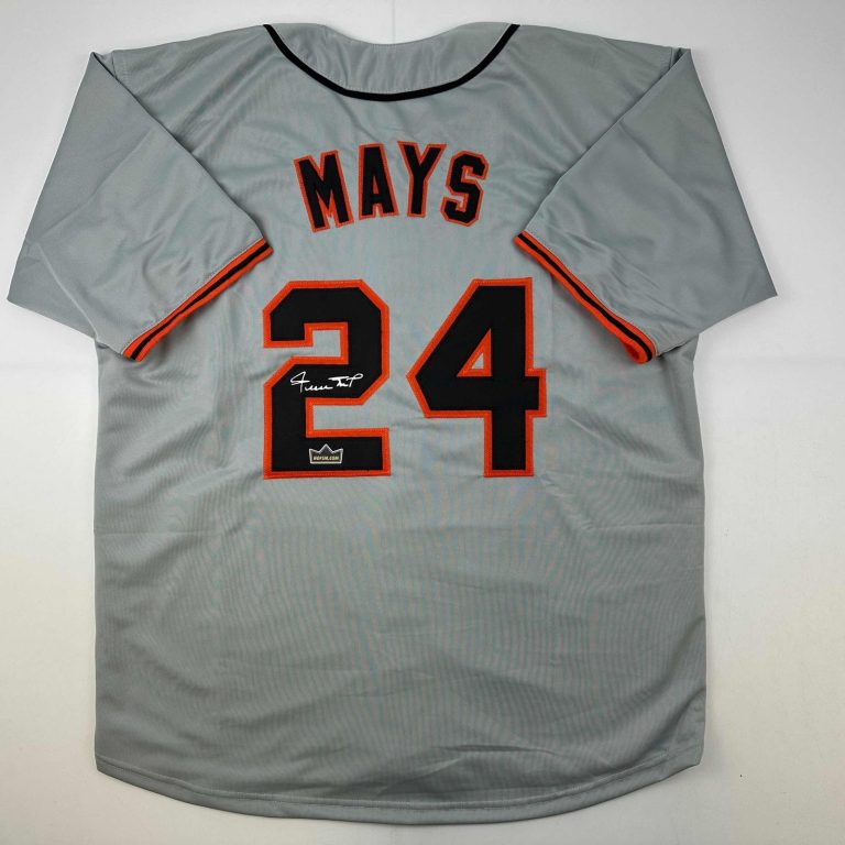 Facsimile Autographed Willie Mays San Francisco Grey Auto Jersey Mens XL