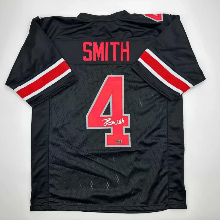 Facsimile Autographed Jeremiah Smith Ohio State Black Jersey Men's XL