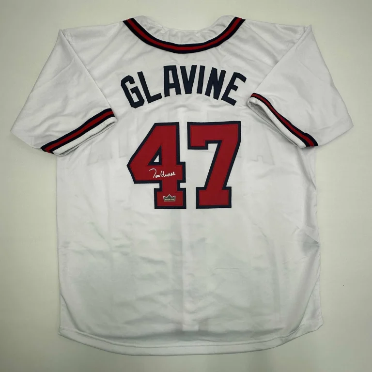 Facsimile Autographed Tom Glavine Atlanta White Jersey Size Men's XL