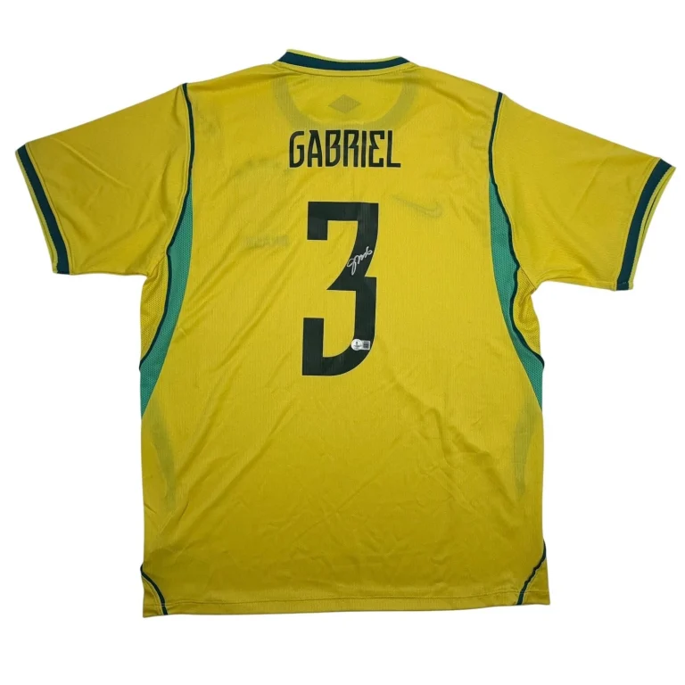 Autographed/Signed Gabriel Brazil Yellow Soccer Jersey Beckett BAS COA