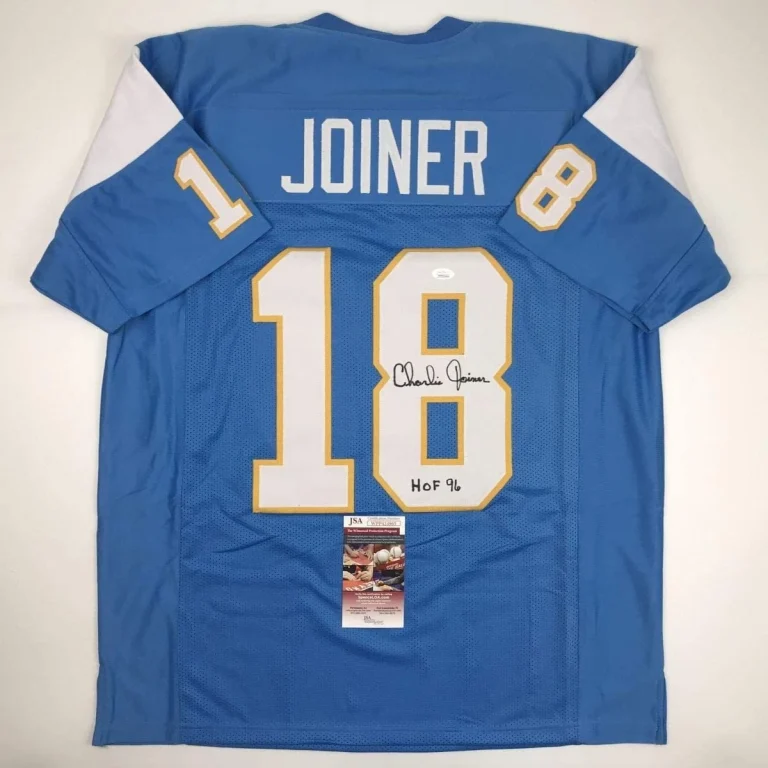 Signed CHARLIE JOINER HOF 96 San Diego Powder Blue Jersey JSA COA