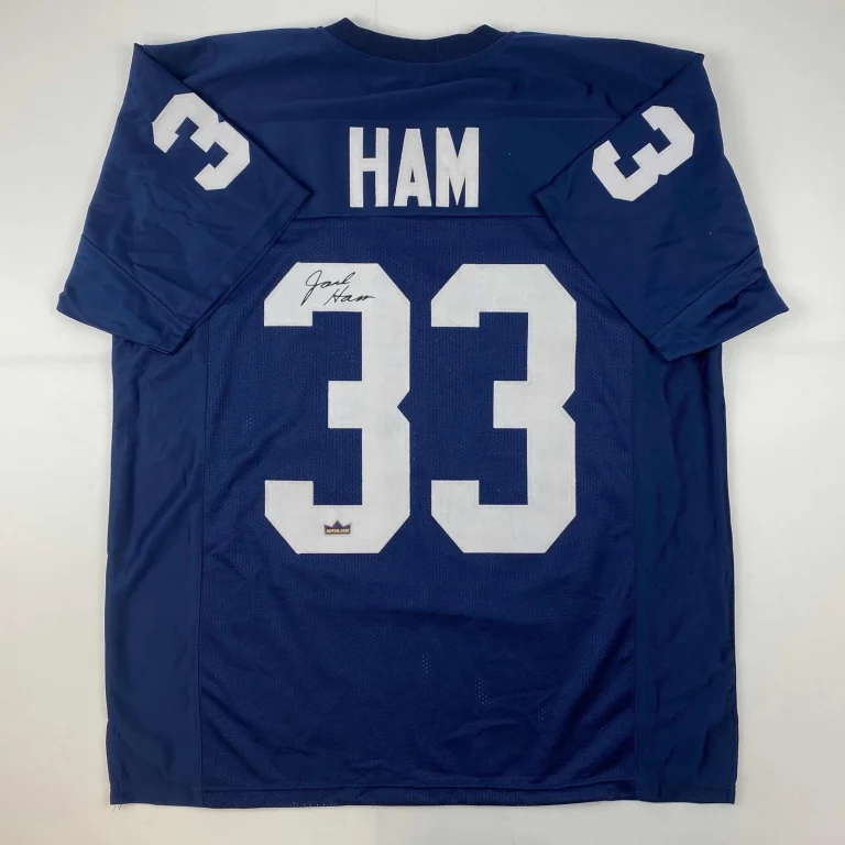 Facsimile Autographed Jack Ham Penn State Blue Reprint Jersey Size Men's XL