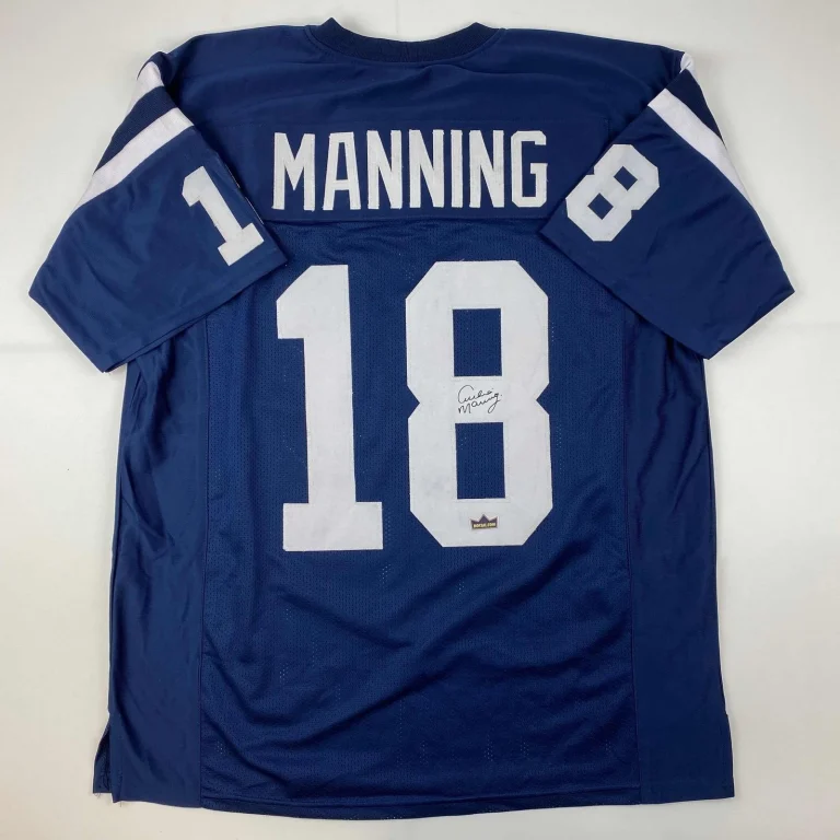 Facsimile Autographed Archie Manning Ole Miss Blue Jersey Size Men's XL
