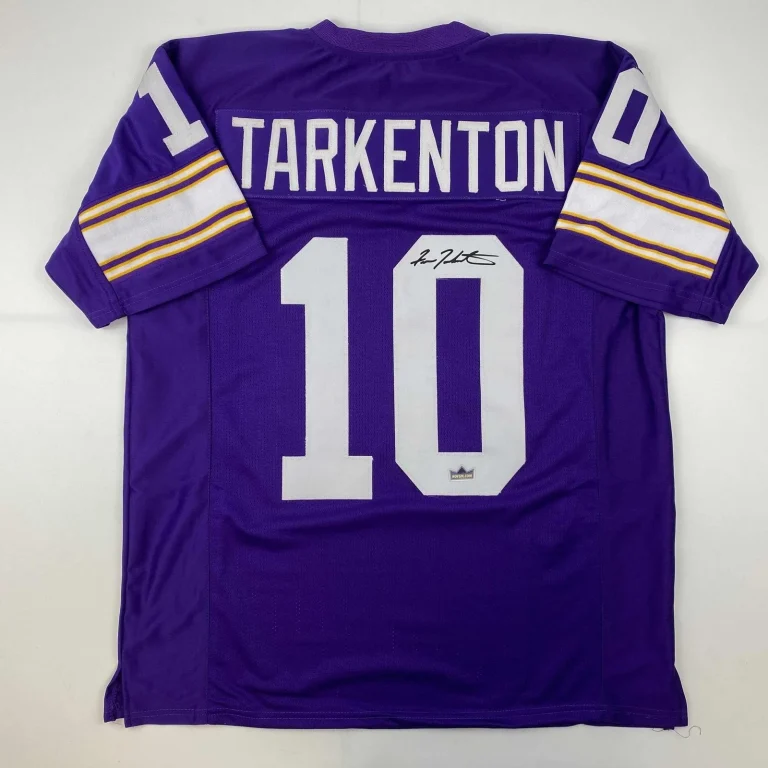 Facsimile Autographed Fran Tarkenton Minnesota Purple Jersey Men's XL