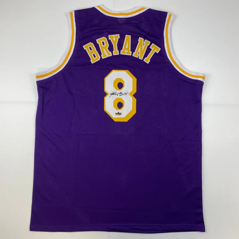 Facsimile Autographed Kobe Bryant #8 Los Angeles LA Purple Jersey Size XL