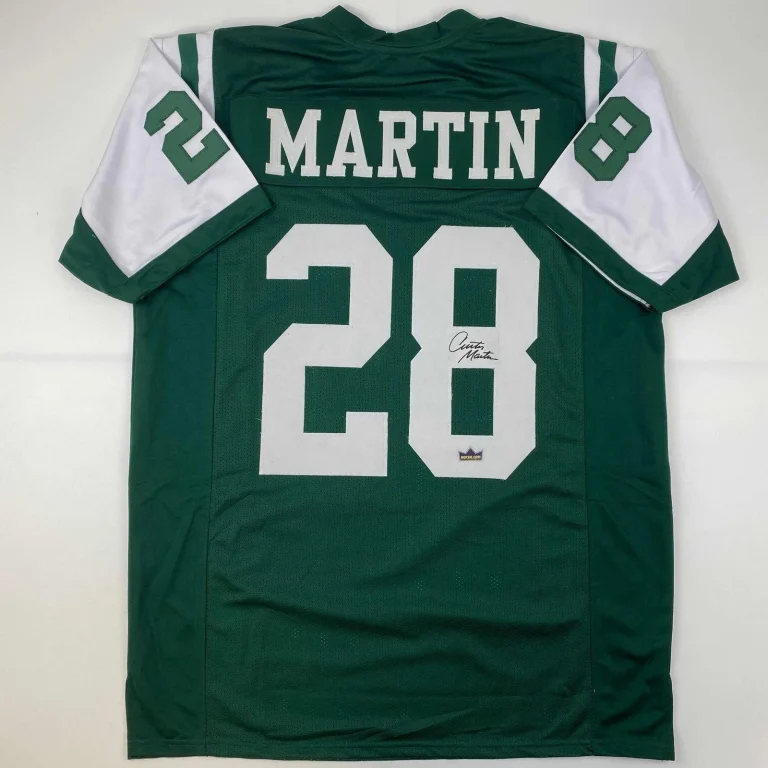 Facsimile Autographed Curtis Martin New York Green Jersey Size Men's XL