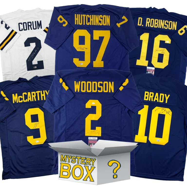 Autographed/Signed Michigan College Jersey Mystery Box PSA JSA BAS COA