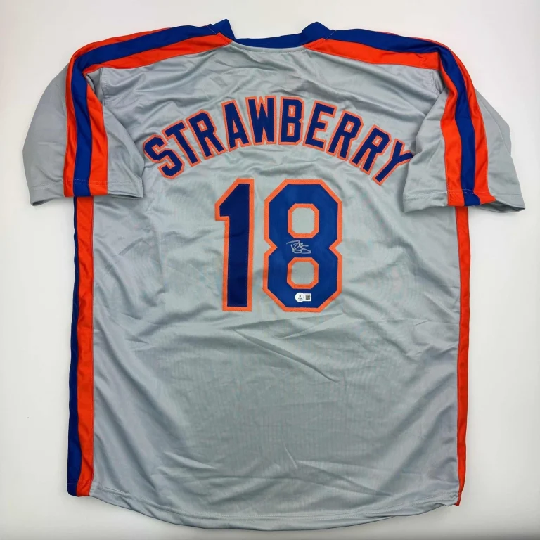 Autographed/Signed Darryl Strawberry New York Grey Jersey PSA/DNA COA