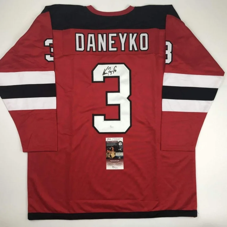 Autographed/Signed Ken Daneyko New Jersey Red Hockey Jersey JSA COA