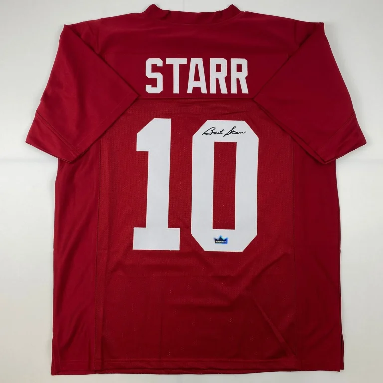 Facsimile Autographed Bart Starr Alabama Red Reprint Jersey Size Men's XL