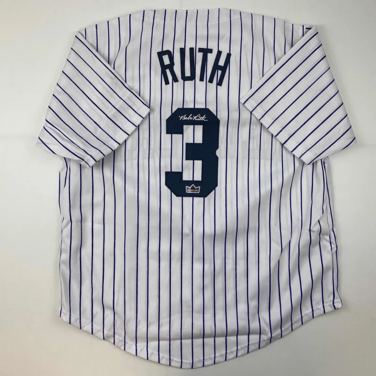Facsimile Autographed Babe Ruth New York Pinstripe Jersey Size Men's XL