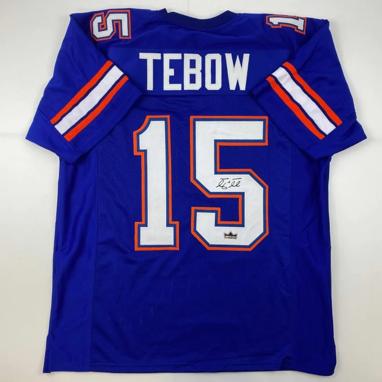 Facsimile Autographed Tim Tebow Florida Blue Reprint Jersey Size Men's XL