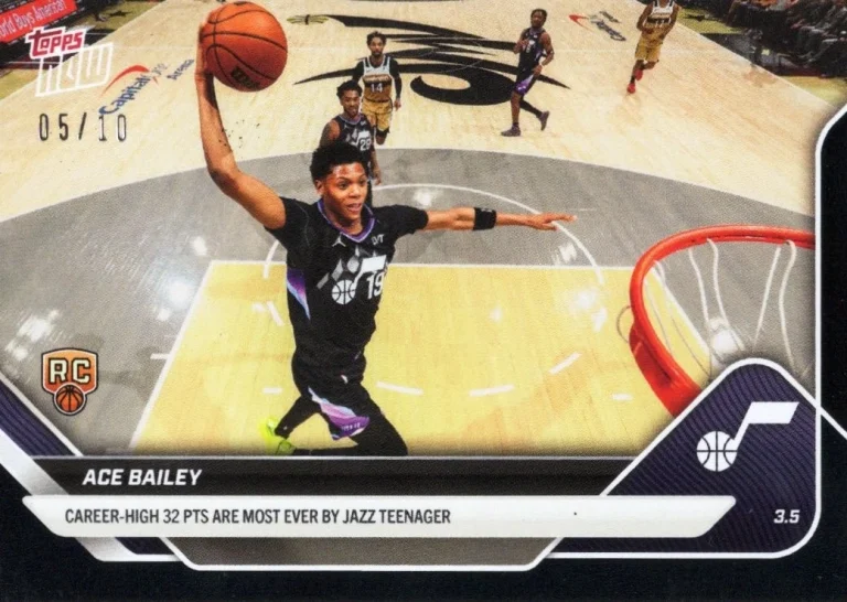 2025 Topps Now Ace Bailey #194 Black /10 Utah Jazz Rookie RC Card