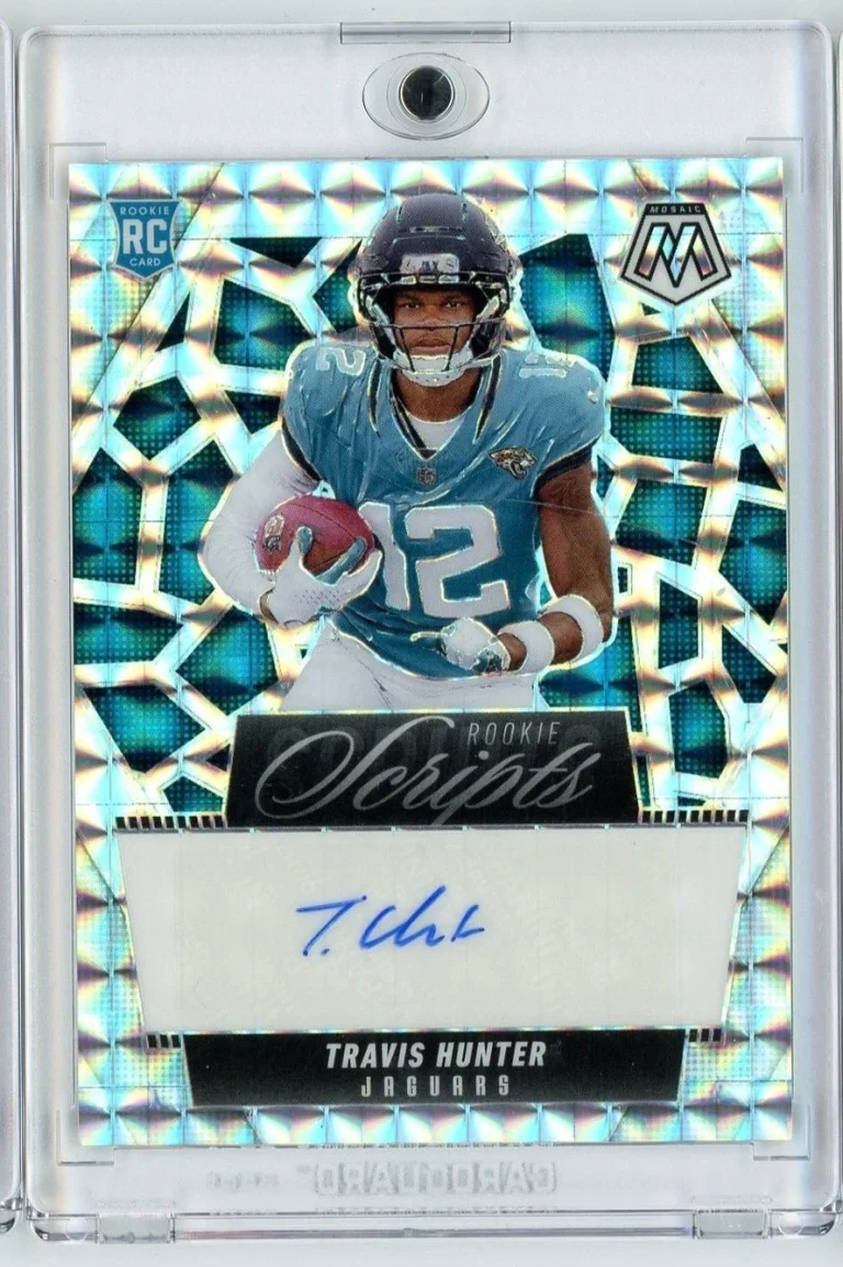 2025 Panini Mosaic Travis Hunter #RSTHR Rookie Scripts Auto Rookie Card