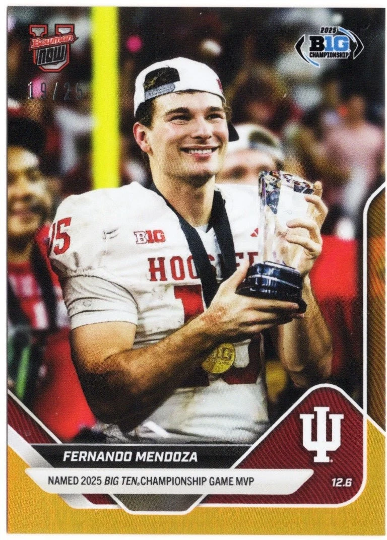 2025 Topps Bowman U Now Fernando Mendoza #58 Orange Foil /25 RC Card