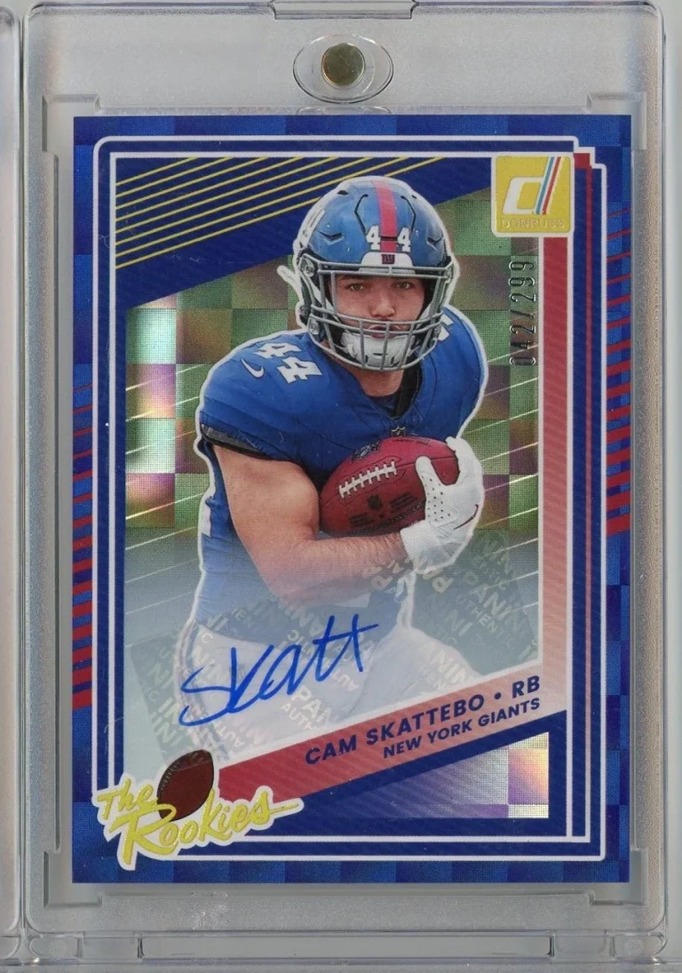 2025 Donruss The Rookies Cam Skattebo #19 /299 Auto Rookie RC Football Card