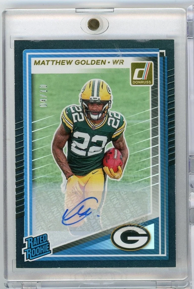 2025 Panini Donruss Matthew Golden #311 Auto /10 Green Bay Packers RC Card