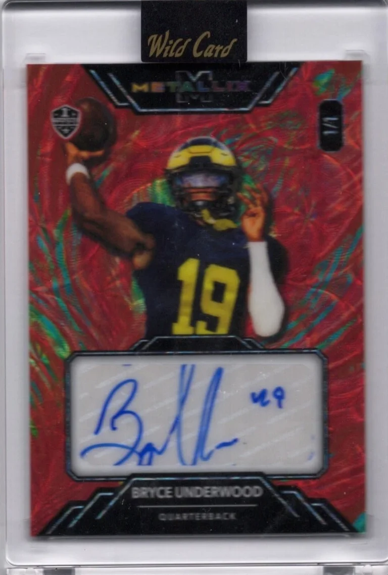 2025 Wild Card Metallix Bryce Underwood #WMMFABU Red Auto 1/1 Rookie Card