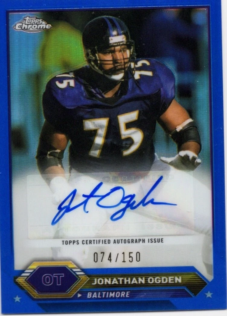 2024 Topps Chrome Composite Jonathan Odgen TCAJO Blue Auto /150 Ravens Card