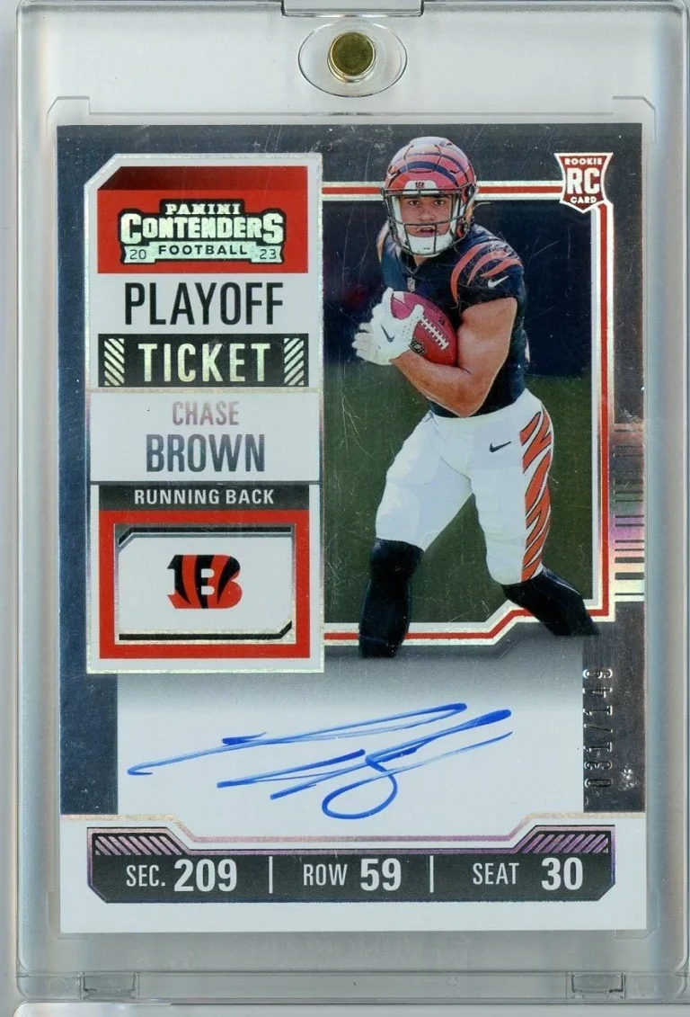 2023 Panini Contenders Playoff Ticket Chase Brown 105 /149 Auto Rookie Card