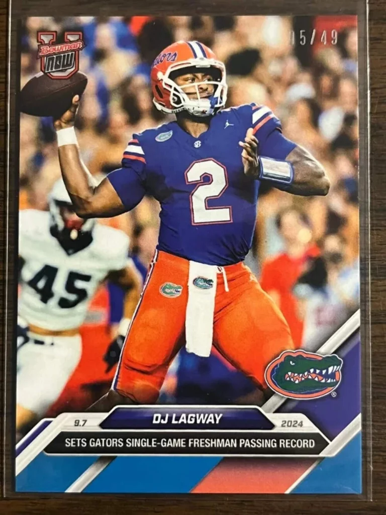 2024 Topps Bowman U Now DJ Lagway #7 Blue #/49 Florida Gators Rookie RC Football