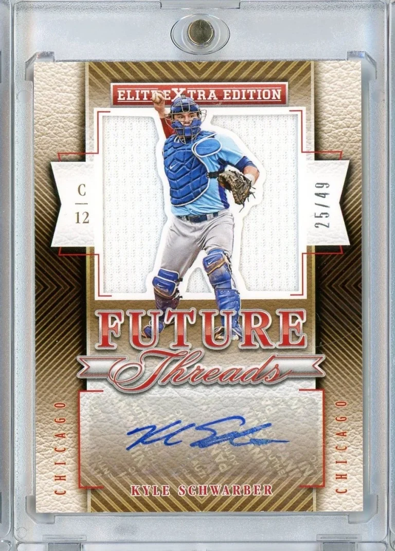 2015 Panini Elite Kyle Schwarber #2 /49 Future Threads Silhouette RPA RC