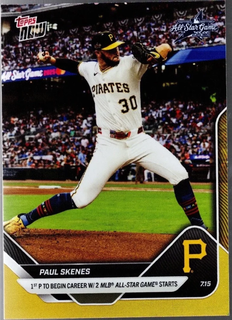 2025 Topps Now Paul Skenes #428 Gold Foil /50 Pittsburgh Pirates Card