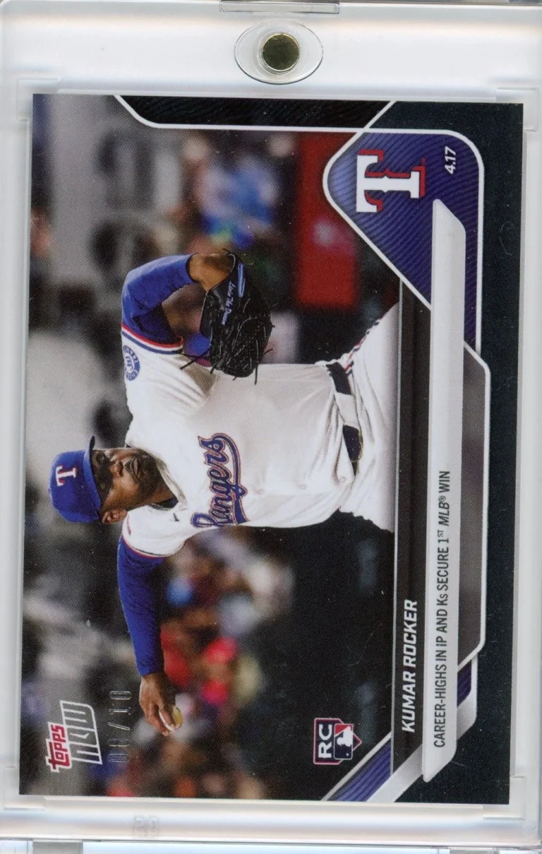 2025 Topps Now Kumar Rocker #78 Black /10 Secures 1st MLB Win RC Card