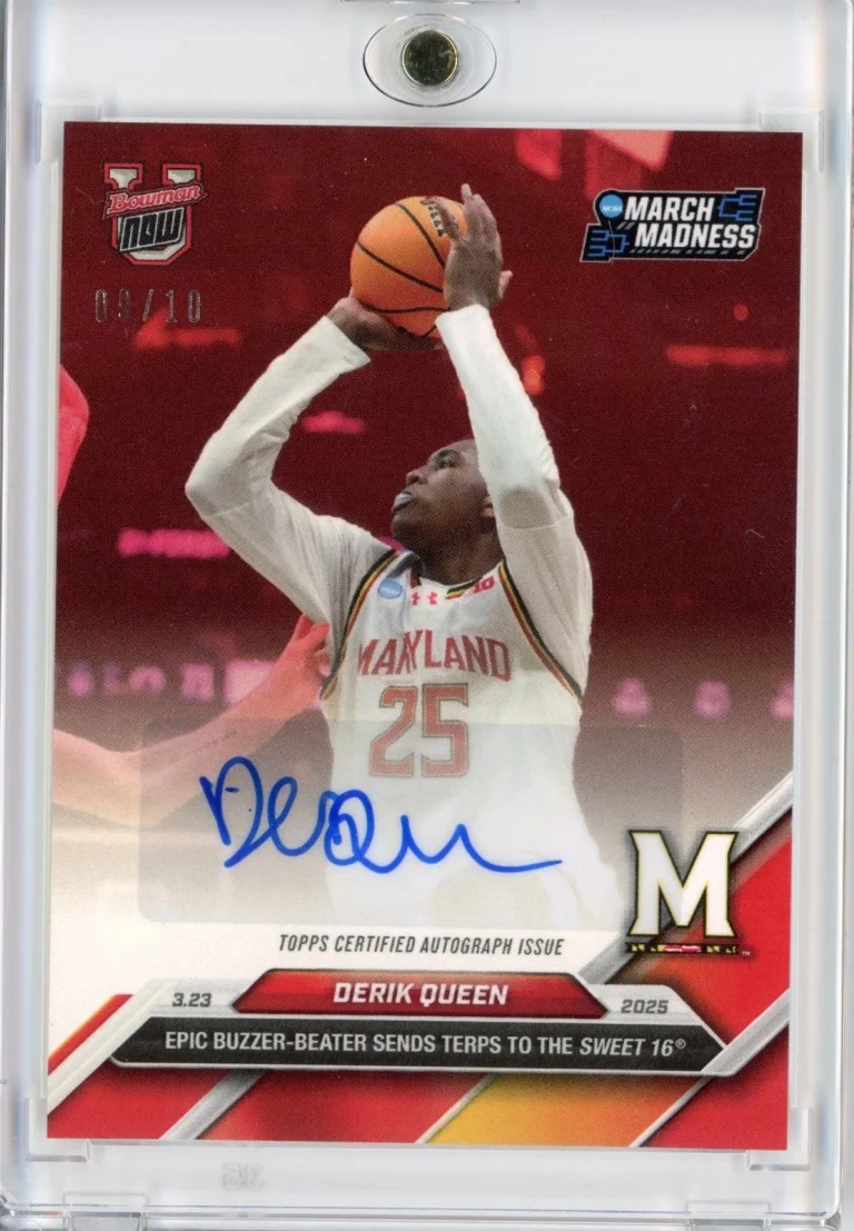 2024 Topps Bowman U Now Derik Queen #98A Red Auto /10 Rookie RC Card