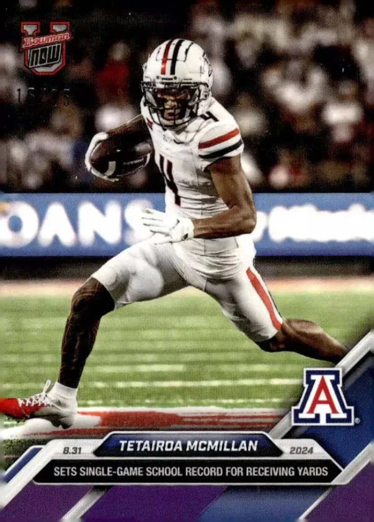 2024 Bowman U Now Tetairoa McMillan #4 Purple /25 Arizona Wildcats Card