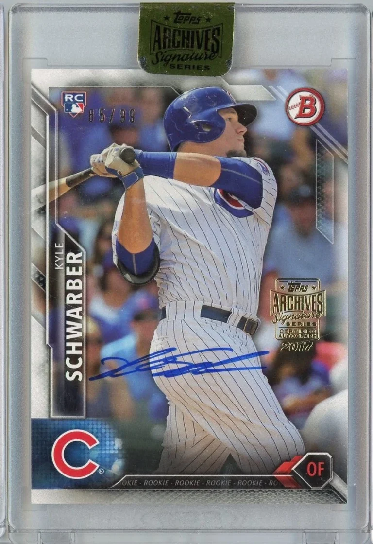 2017 Topps Archives 2016 Bowman Kyle Schwarber #122 /99 Auto RC Card