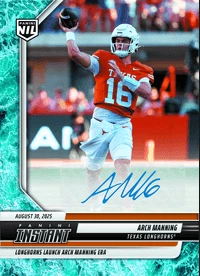 2025 Panini Instant Arch Manning #AMA Water Auto /10 Rookie RC Card