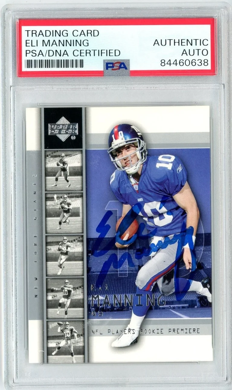 Graded 2004 Upper Deck Eli Manning #1 Rookie RC Football Card PSA Auth Auto